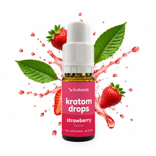 Kratom drops strawberry with strawberry splash