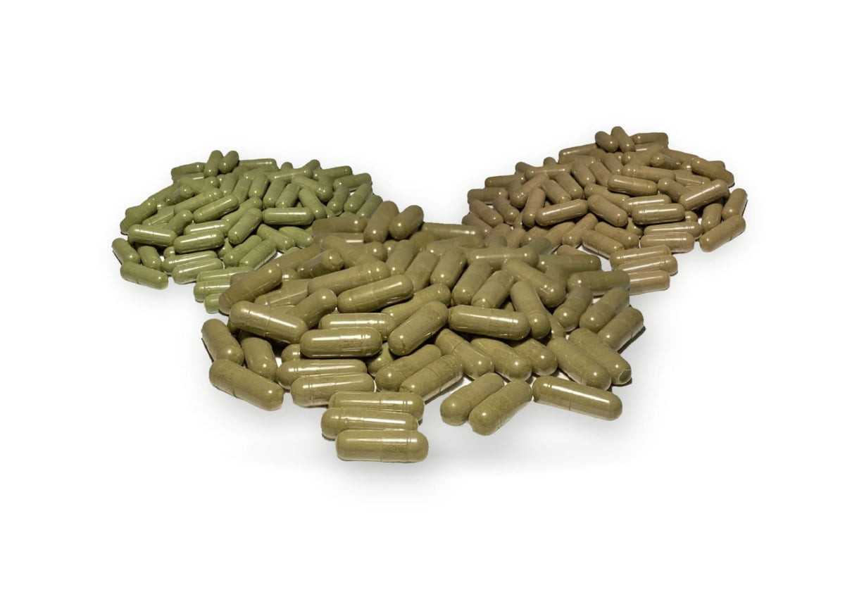 Kratom capsules with pre-measured powder