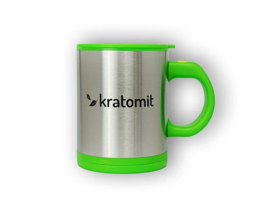Kratomit self-stirring mug 300 ml, stainless steel, for kratom powder
